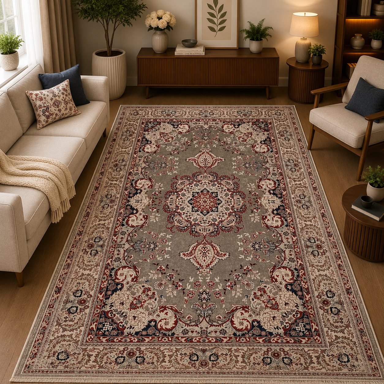 فرشینه طرح ابریشم ترک ۴ متری ۱۵۰×۲۲۵