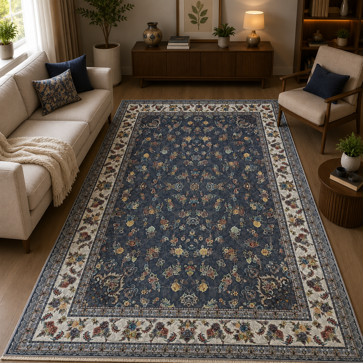 فرشینه طرح ابریشم ترک ۴ متری ۱۵۰×۲۲۵