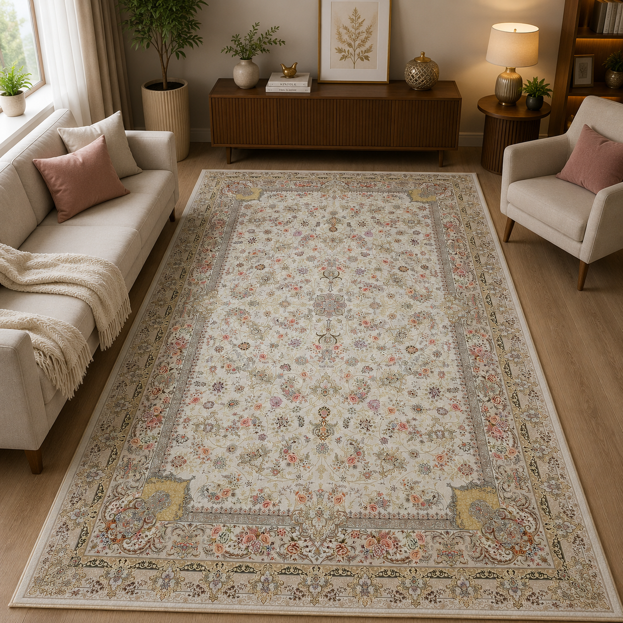 فرشینه طرح ابریشم ترک 6 متری ۱80*280