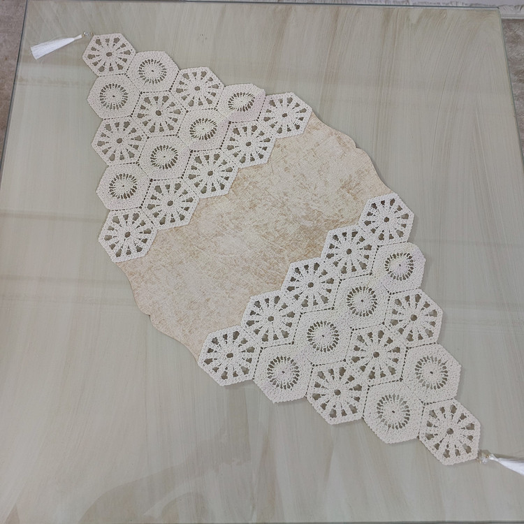 رومیزی مخمل قلاب بافی