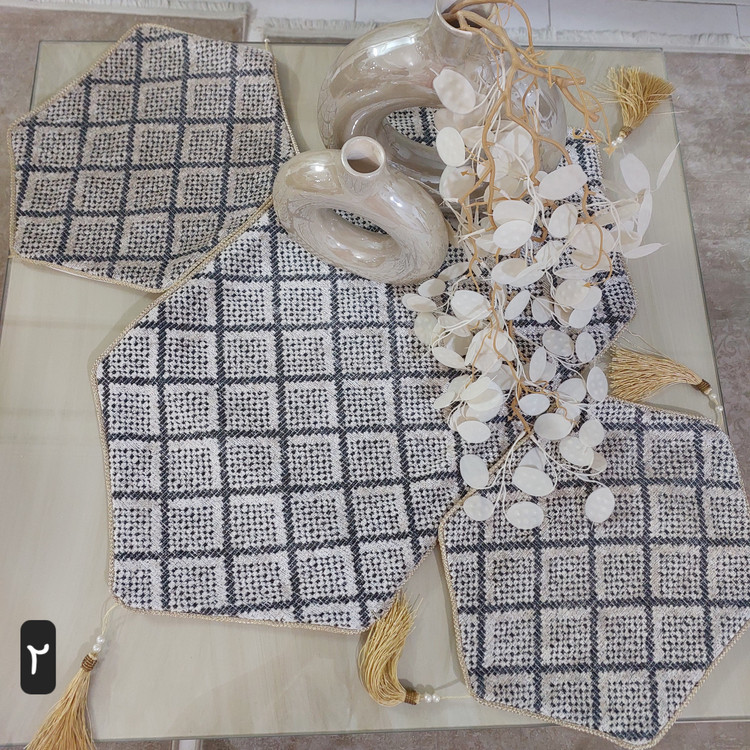 رومیزی ۳ تیکه مخمل درجه یک مجلل ترک
