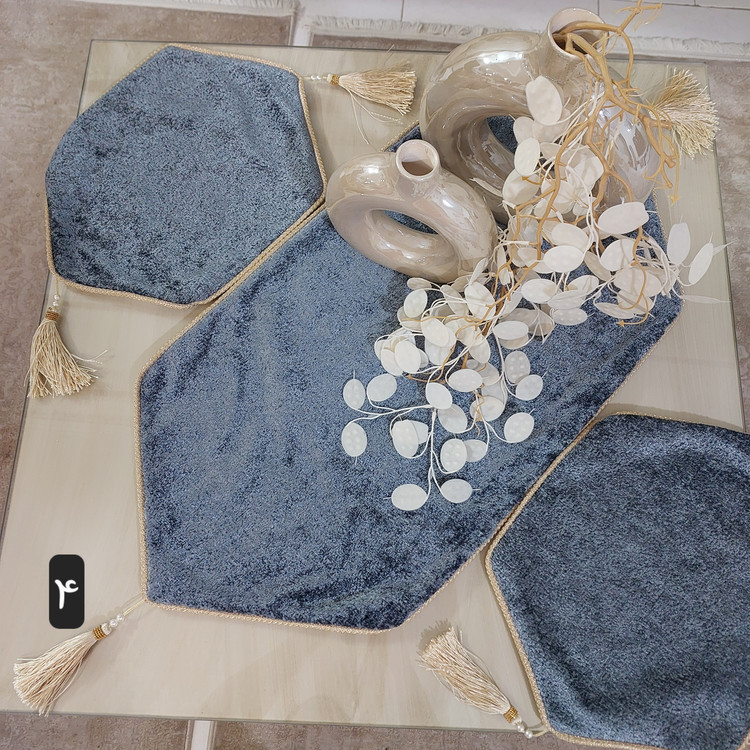 رومیزی ۳ تیکه مخمل درجه یک مجلل ترک